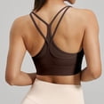 thumbnail image 5 of vdgthytj Sports Bras for Women Breathable Wireless Padded Underwear Supportive Crisscross Back Full Coverage Workout Bras(Large,Coffee), 5 of 5