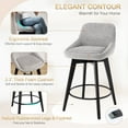 thumbnail image 5 of Zesthouse 26.8″ Swivel Bar Stools Counter Height Set of 2, Modern Counter Stools with Backs & Wood Legs, Upholstered Linen Fabric Barstools for Island Kitchen, Gray, 5 of 11