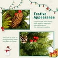 thumbnail image 3 of 4-Piece Christmas Decoration Set, Pre-Lit Artificial Holiday Décor, Wreath and Set of 2 3FT Entrance Trees X-mas with 295 LED Lights, PVC Festival Decoration, Green, 3 of 9