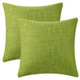 thumbnail image 2 of REGALWOVEN Linen Farmhouse Decorative Throw Pillow Covers Rustic Square Cushion Covers Set of 2 for Home Sofa Couch Green 20" x 20", 2 of 6