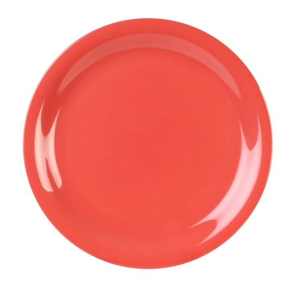 Excellante Color Orange Melamine Dinnerware Collection 9 Inch Narrow Rim Round Plate, Comes in Dozen