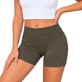 thumbnail image 2 of KANG Fashion Women's V-Waist High-Rise Yoga Shorts Tummy Control & -Lifting Design Breathable Compression Fabric Stylish Athletic Shorts for Running Gym and Workout Coffee XS, 2 of 6