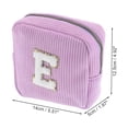thumbnail image 2 of Unique Bargains 1 Pc Letter E Pattern Makeup Bag for Travel Pink Purple Corduroy, 2 of 6
