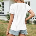 thumbnail image 5 of Raeneomay Tunic Tops for Women Women's Solid V-Neck Short Sleeved Solid Color T-Shirt Court Lock Top Short Sleeved V-Neck Top Short Sleeved V-Neck Top/Shirt, 5 of 5
