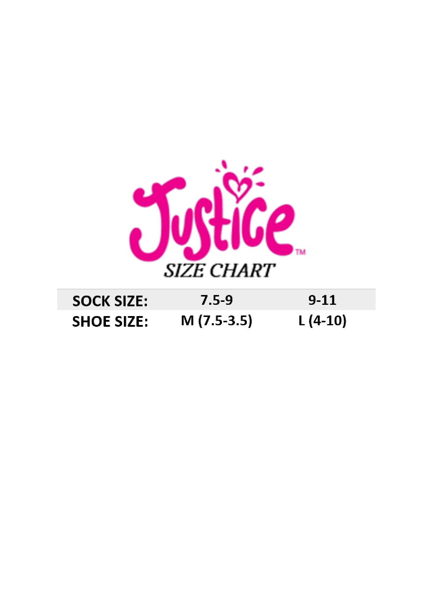 Justice Girls No-Show Socks, 12-Pack, Sizes M-L