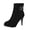 Black, variant on Women'S Statement Buckle Ankle Boots Women'S Retro Block Heel Booties Women Fashion Ankle Boots Comfy Pointed Toe High Heels Side Zipper Booties Sleek Women'S Stylish Block Heel Ankle Boots