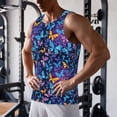 thumbnail image 5 of KLL Butterflies Of The Starry Sky Print Men's Muscle Gym Workout Stringer Tank Tops Bodybuilding Fitness T-Shirts Tank Tops Men-XX-Large, 5 of 7