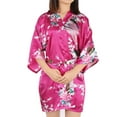 thumbnail image 1 of PiccoCasa Women's Satin Short Kimono Robes Floral, 1 of 7