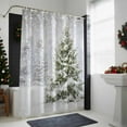 thumbnail image 4 of Winter Pine Tree Bathroom Shower Curtain Snowflakes Christmas Tree Plant Waterproof Washable Shower Curtains for Bathtub Bath Decor with Grommets and Hook 36 X 72 Inch, 4 of 8