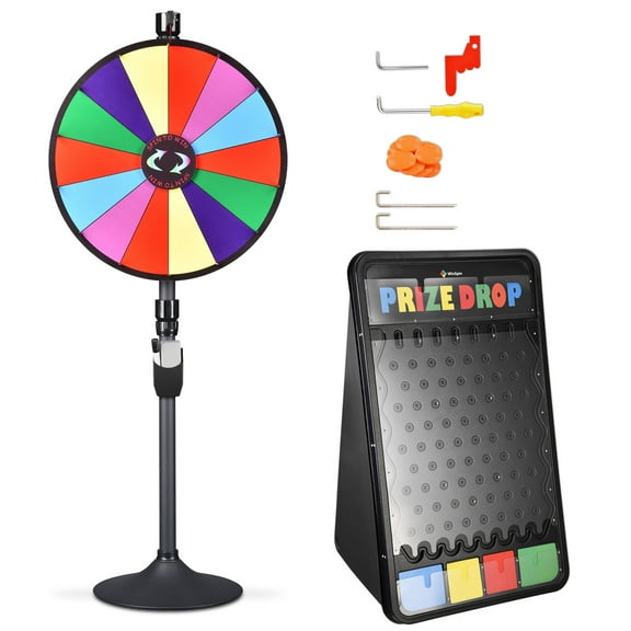 WinSpin 24" Dual Use 14 Slots Prize Wheel 41x25" Prize Drop Game Board Party