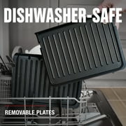 George Foreman 4‑Serving Electric Grill & Panini Press, Easy‑Clean Removable Dishwasher‑Safe Nonstick Plates