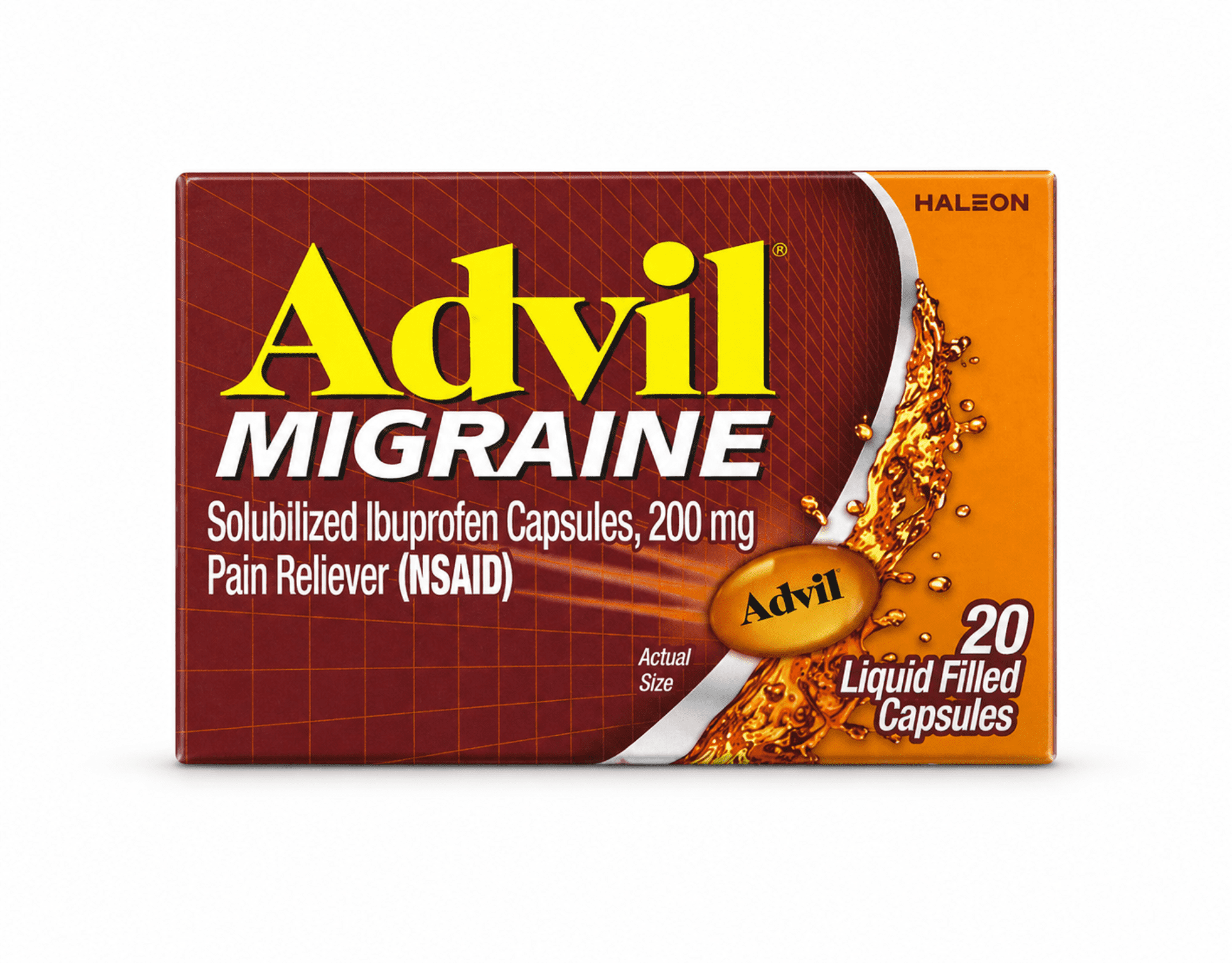 Advil Migraine Liqui-Gels Pain Reliever, 20 Count 4 Pack