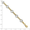thumbnail image 2 of 7.75mm 14k Two-tone Gold Polished Fancy Link Bracelet 7.5 Inch Link Bracelet for Women, 2 of 2