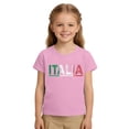 thumbnail image 3 of Girls Tshirts Children Italy Day Print Round Neck Short Sleeve Tee Top Girls' Tops Pink 12-13 Years, 3 of 7