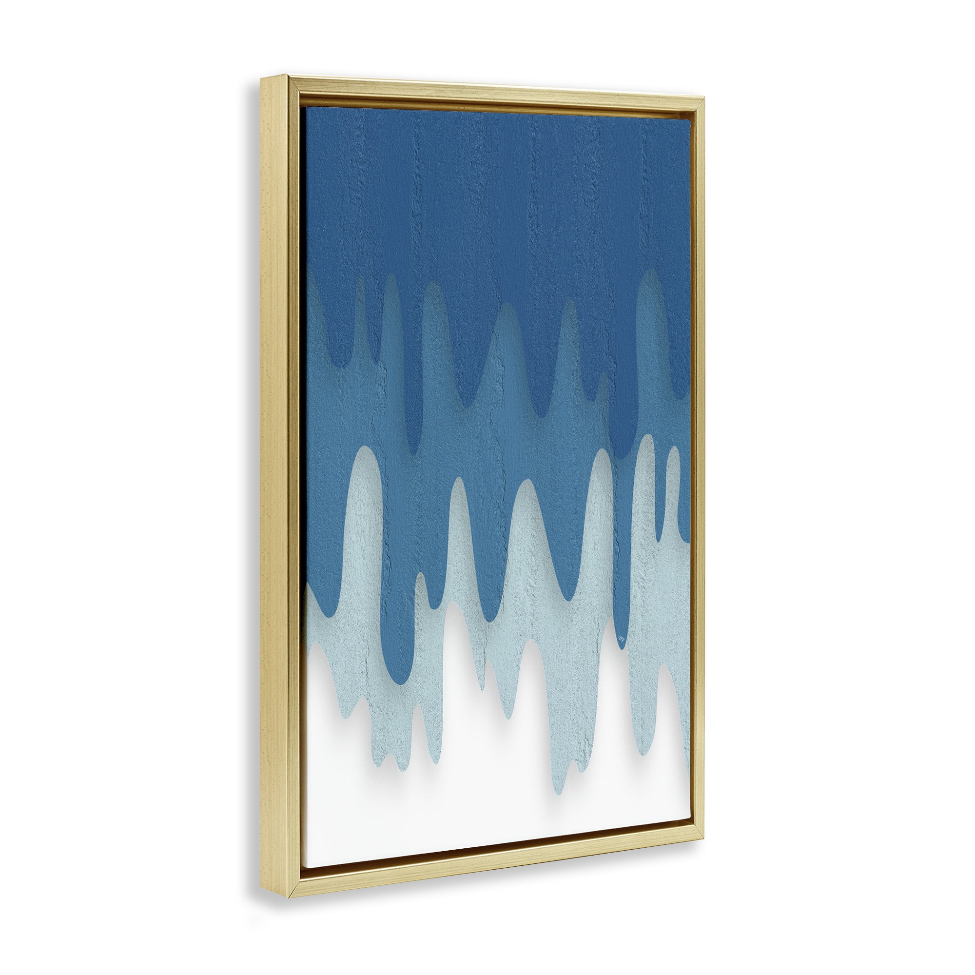 Stupell Industries Water Wave Fluid Contour Gold Framed Floater Canvas Wall Art, design by Martina Pavlova