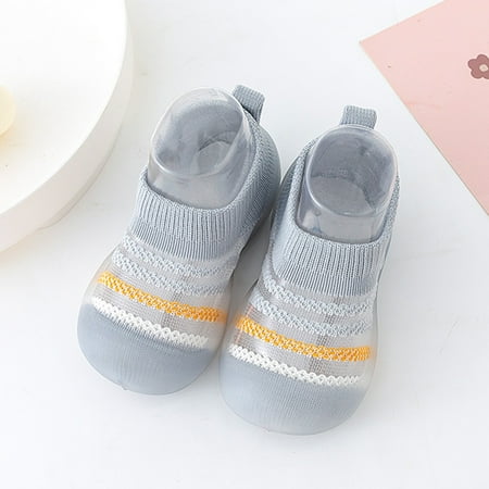 

TOWED22 Toddler Girl Sneakers Girls Boys Kids Leisure Shoes Mesh Soft Bottom Breathable Slip On Sport Baby Sock Shoes Grey