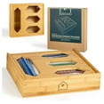 thumbnail image 2 of Bamboo Kitchen Drawer Organizer - Ziplock Bag Holder, 4 Compartments for Gallon, Quart, Sandwich, Snack Bags - Label Stickers Included, 2 of 6
