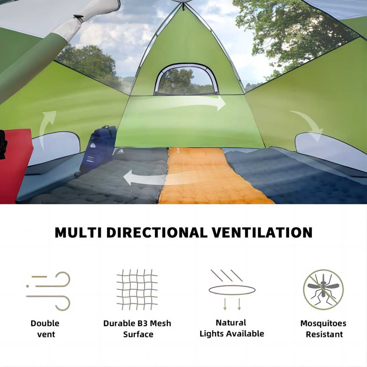 Kroyicegears 2/4 Person Tents for Camping - Lightweight Outdoor Camping Tents 7.2 lb