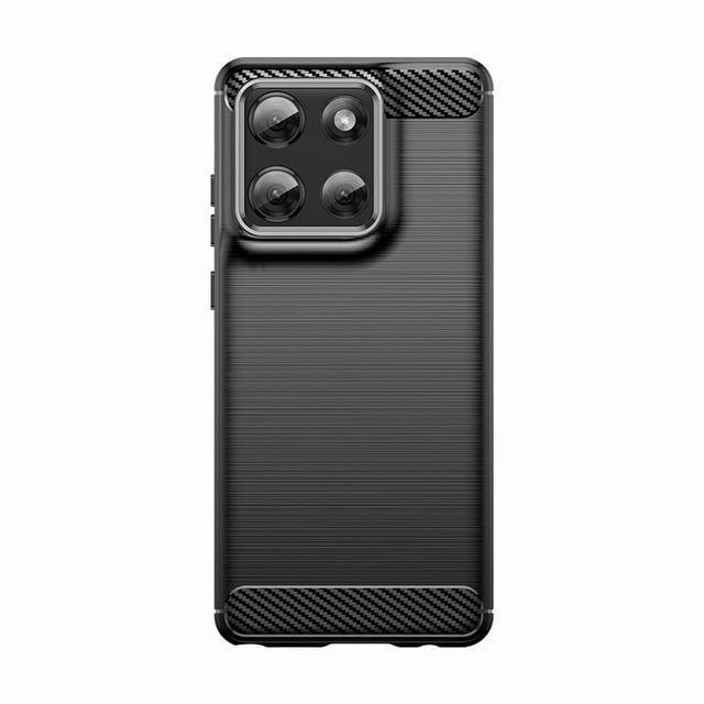 PANDACO Étui en Métal Brossé Noir pour Motorola Edge 2025