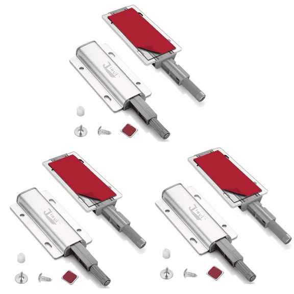 Magnetic Door Catch L-Shaped Jiayi 4 Pack Ultra Thin Cabinet Door Magnetic Catch for Drawer Magnets Adhesive Cabinet Latch Magnetic Closures for Kitchen Closet Door Closing Magnetic Catch Closer