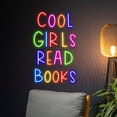 thumbnail image 3 of Handmadetneonsign Custom Cool Girl Read Books Neon Sign, Name LED Light, Text Led Sign, 3 of 5
