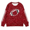 thumbnail image 3 of Kiijoy Toddler Girls Glitter Football Sweatshirt Long Sleeve Crewneck Pullover, Sizes 3-4, 3 of 3