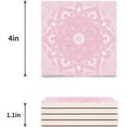 thumbnail image 3 of RYLABLUE Mandala Pattern,Pink Set of 4 Coaster for Drinks, Absorbent Ceramic Stone Coasters Cup Mat with Cork Base for Home Kitchen Room Coffee Table Bar Decor, 3 of 4