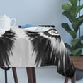 thumbnail image 4 of Black Gray Ombre Table Cloth Waterproof Tablecloths, Retro Abstract Tie-dye Tribal Boho Tablecloth Dining Table Cover for Kitchen Party Tabletop Outdoor, Rectangle Tablecloth 60x120 Inch, 4 of 9