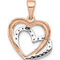thumbnail image 3 of 14K Rose Gold With Rhodium Diamond Entwined Hearts Pendant Made In India pm4902-005-ra, 3 of 5