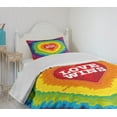 thumbnail image 4 of Ambesonne Pride Quilted Bedspread Set 2 Pcs, Love Wins Tie Dye Effect, Twin Size, Multicolor, 4 of 6