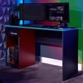 thumbnail image 2 of X Rocker Carbon-Tek Gaming Desk with LED, Gray/Red, 2 of 8
