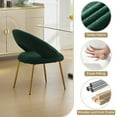 thumbnail image 2 of Hassch Modern Teddy Upholstered Dining Chair with Ergonomic Curved Backrest and Golden Metal Legs, Easy to Assemble, Green, 2 of 6