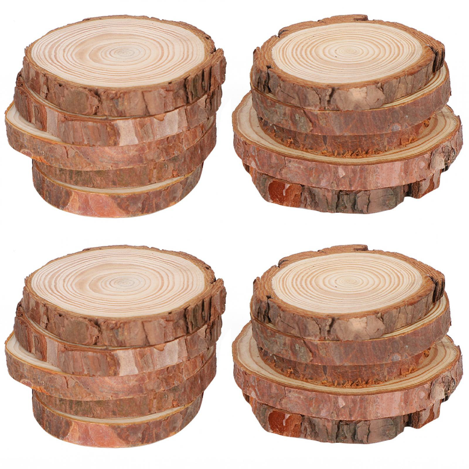 20x Round Rustic Wedding Wood Tree Slices Decoration Disc Tree Log for Craft 