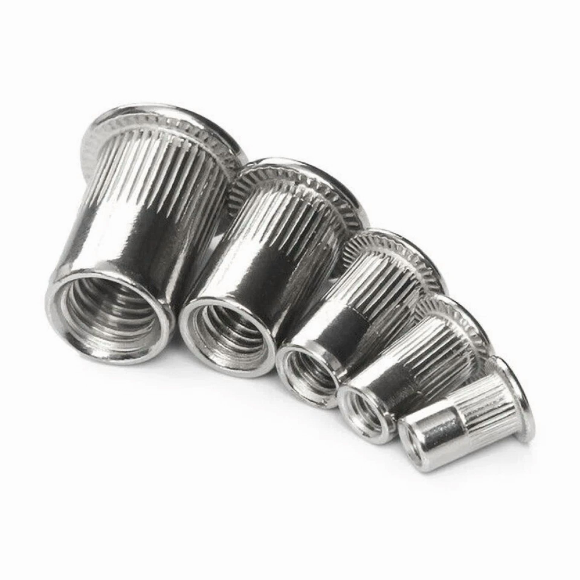 CIRCLE- 150Pcs Rivet Nut Flat Head Threaded Insert Aluminum Nutsert Set Kit