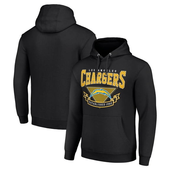 Men's Starter Black Los Angeles Chargers -80s Inspired Pullover Hoodie