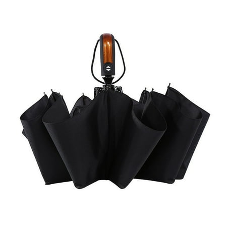 HURRISE Windproof Travel Umbrella,Automatic Folding Compact Portable Rain Umbrellas 10 Ribs Stormproof Canopy Umbrellas for Men and Women