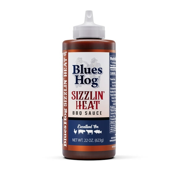 Blues Hog Sizzlin’ Heat BBQ Sauce for Wings & Grilling, 22 oz, Spicy & Tangy Cajun, All-Natural, Gluten-Free