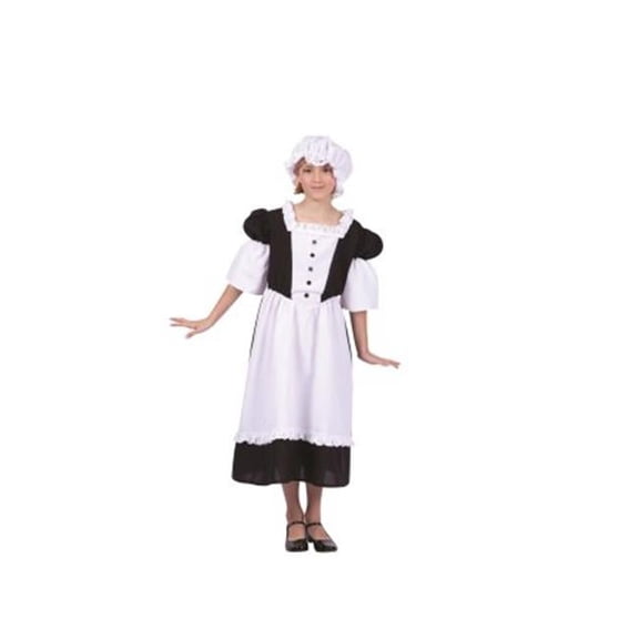 Pilgrim Peasant Girl Child Costume, Large - Black & White