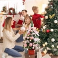 thumbnail image 3 of Artículos de decoración Irfora Mini árboles de Navidad artificiales de mesa con lazo, ciervo, conejo, bola de pelo de algodón, campana de plumas, adornos de copo de nieve para mesa, escritorio, decor, 3 of 5