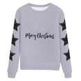 thumbnail image 4 of Pisexur Chandails en Molleton de Noël pour Femmes Manches Longues Col Rond Mode Étoiles Imprimé Vacances Chandail Décontracté Ample Automne, 4 of 4