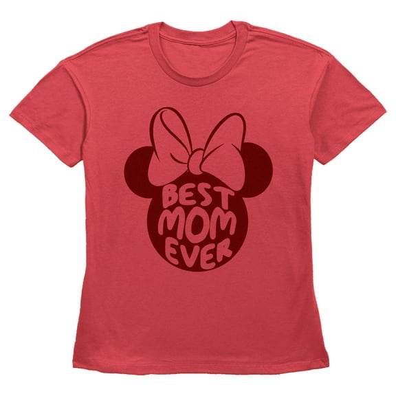 Women's Minnie Mouse Best Mom Ever Silhouette Graphic Tee Red Medium