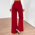 thumbnail image 5 of Women's Wide Leg Yoga Pants, Cute Fold Over Sweatpants with Elastic Waistband, Flare Leggings for Yoga, Running, Workout and Daily Wear, Teen Girl Athletic Cotton Pants Red, 5 of 7