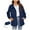 Blue, variant on Women Waterproof Raincoat Lightweight Breathable Hooded Jacket Outdoor Windbreaker Active Rain Coat with Pocket