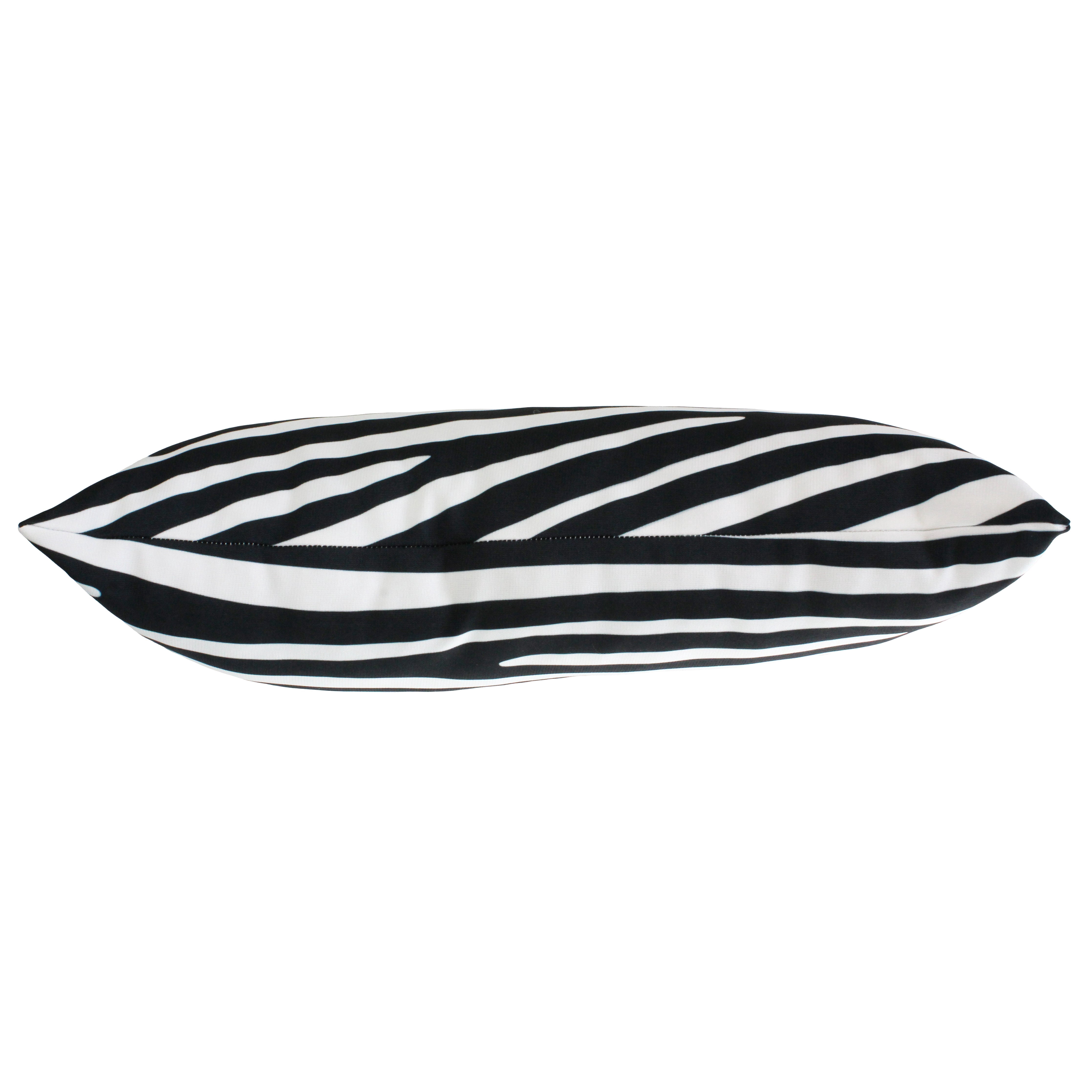 Everything Comfy Zebra Print Decorative Pillow, 16x6 Inch, White/Black,