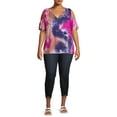 thumbnail image 2 of Terra & Sky Women's Plus Size Cold Shoulder T-Shirt, 2 of 5
