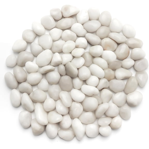 1 Pack 5 Lbs Random Color River Rocks for Plants,0.8-1.5 Inch Decorative Ornamental Pebbels, High Polished Stones for Garden Landscaping, Smooth Gravel Filler, Succulents, Fish Tank, White/Yellow