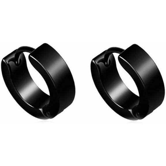 18k Gold electroplated black Hoop Earrings Ear Piercings For Mens and Womens8.5mm colorful