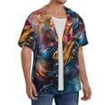 thumbnail image 2 of Pofeuu Vibrant Rooster Painting Print Mens Casual Short Sleeve Shirts Beach Summer Spread Collar Pocket Tops Men's Casual Short-sleeved Shirt-Large, 2 of 5