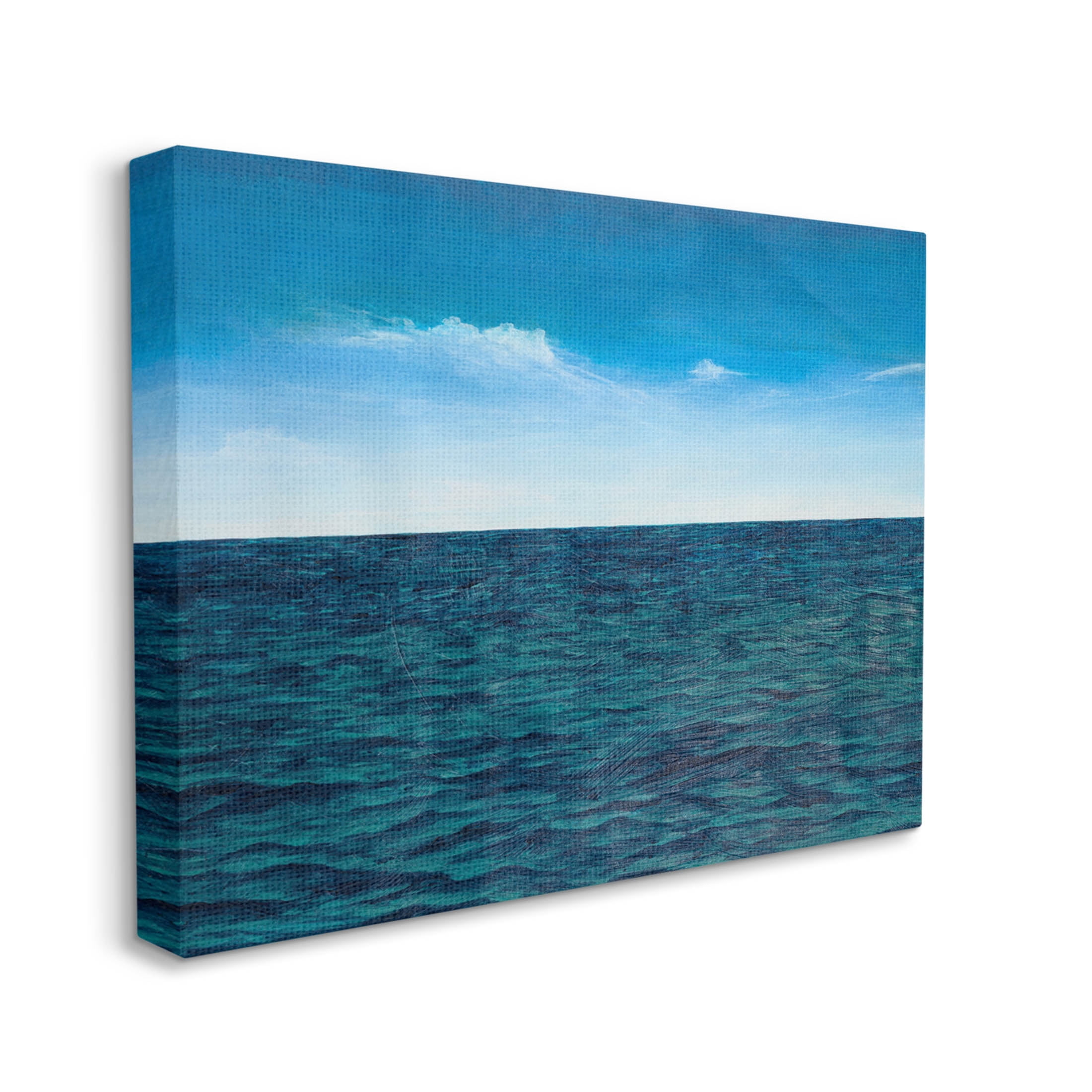 Deep Ocean Blue Water Waves Coastal Graphic Art Gallery Wrapped Canvas Print Wall Art