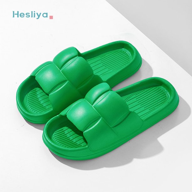Zapatos de plataforma gruesa, zapatillas de nube, chanclas de verano para mujer, zapatos de baño antideslizantes, chanclas silenciosas para el hogar, sandalias suaves de EVA para parejas Tan Jianjun unisex